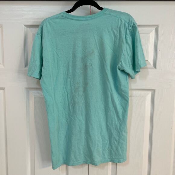 Ghost Face Scream Halloween Themed Turquoise Short Sleeve Tee Shirt - Picture 4 of 5